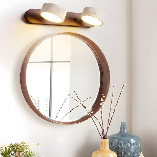 Auron | Walnoot travertin wandlamp | Walnoot