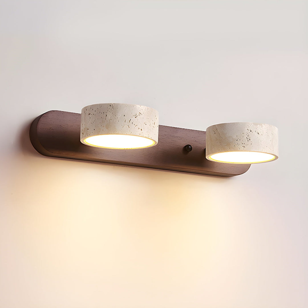 Auron | Walnoot travertin wandlamp | Walnoot