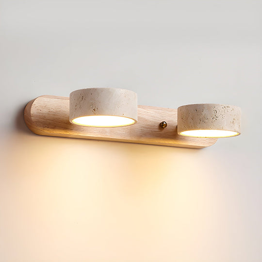 Auron | Walnoot travertin wandlamp | Walnoot