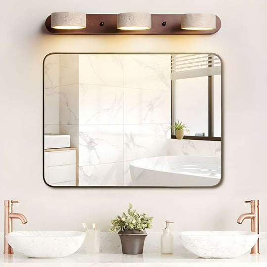 Auron | Walnoot travertin wandlamp | Walnoot