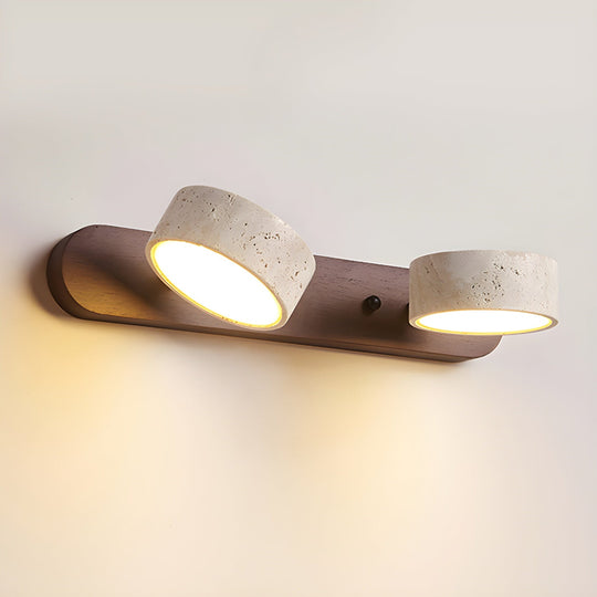 Auron | Walnoot travertin wandlamp | Walnoot