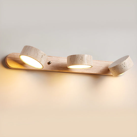 Auron | Walnoot travertin wandlamp | Walnoot