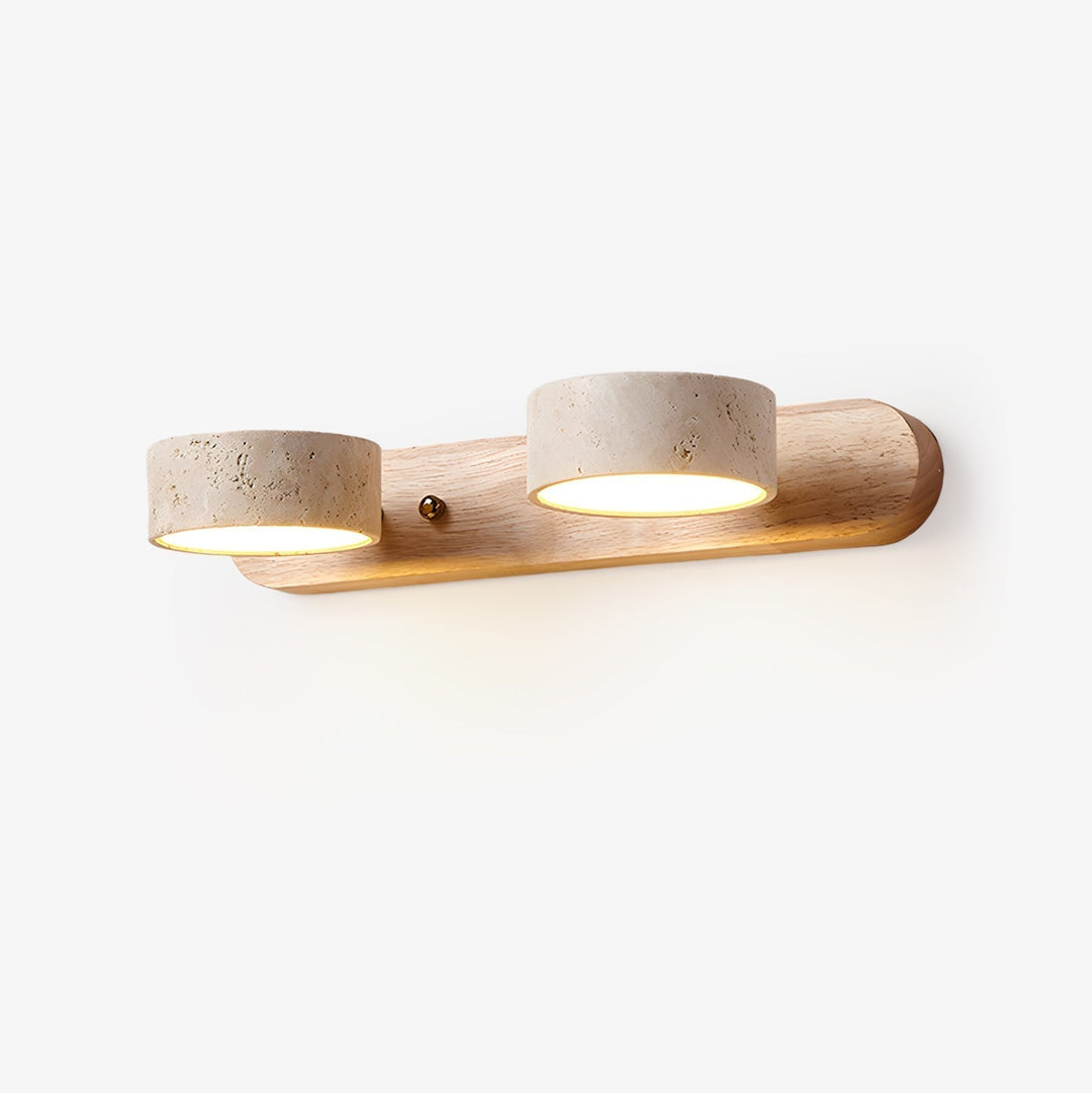 Auron | Walnoot travertin wandlamp | Walnoot