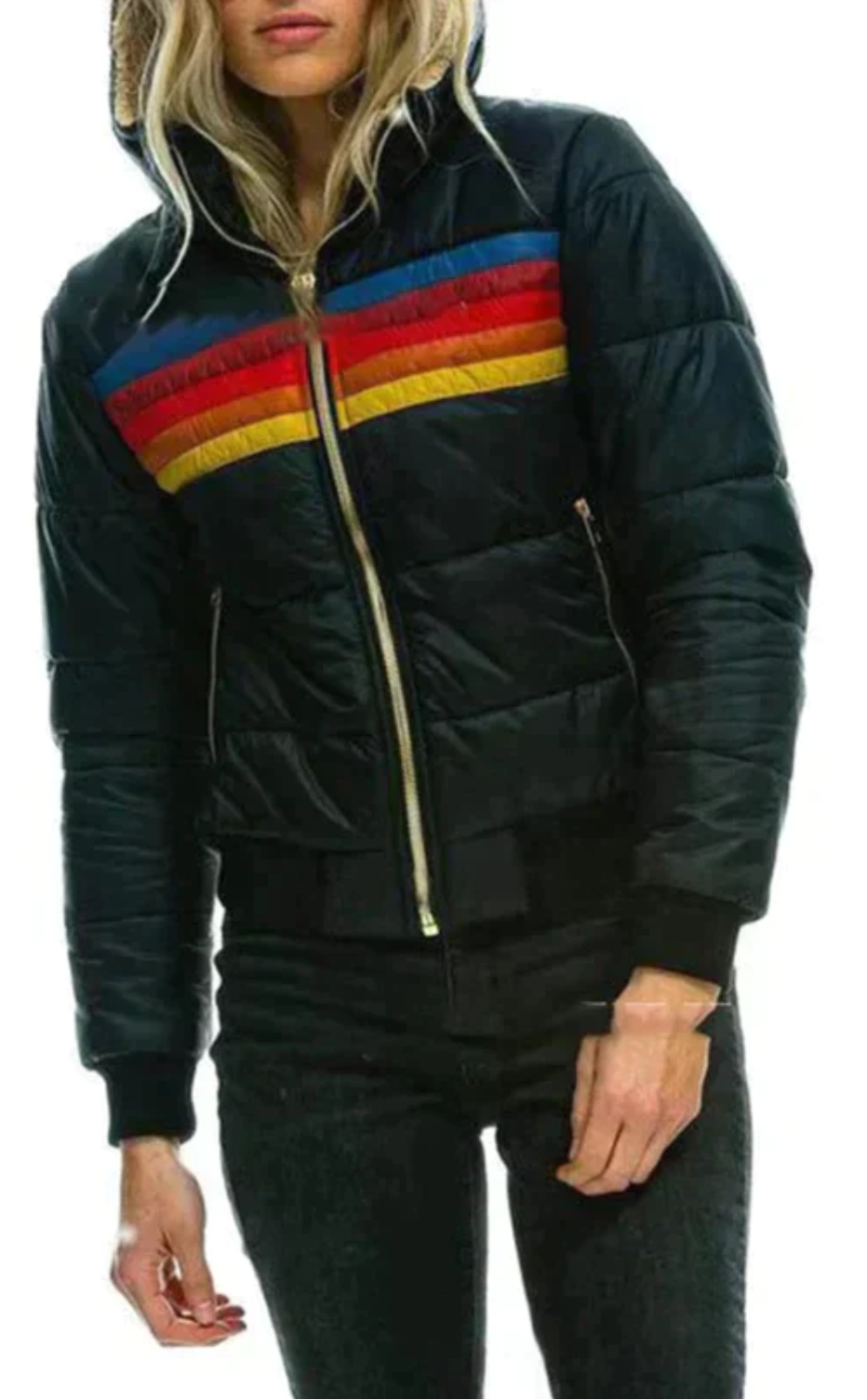 Noor | Warme pluchen damesjas | Donkerblauw