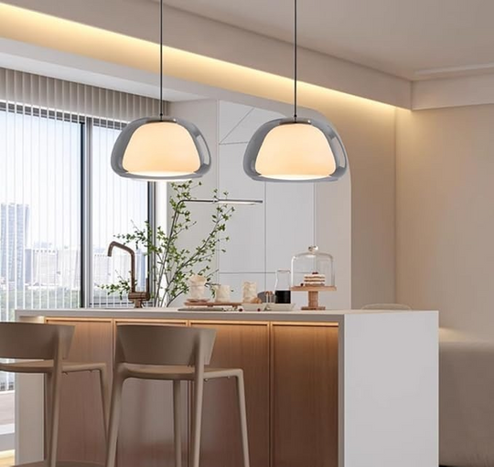 LumoGlas | Moderne melkglazen hanglamp | Grijs