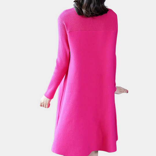 Liora | Dames Klassieke Trui Jurk | Roze