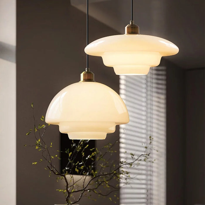 Lunea | Witte glazen hanglamp | Tijdloze elegantie
