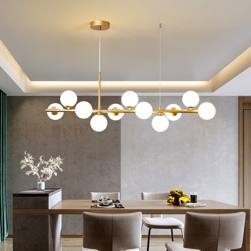 LumoÉlan | Luxe eettafel hanglamp van mondgeblazen glas | Zwart