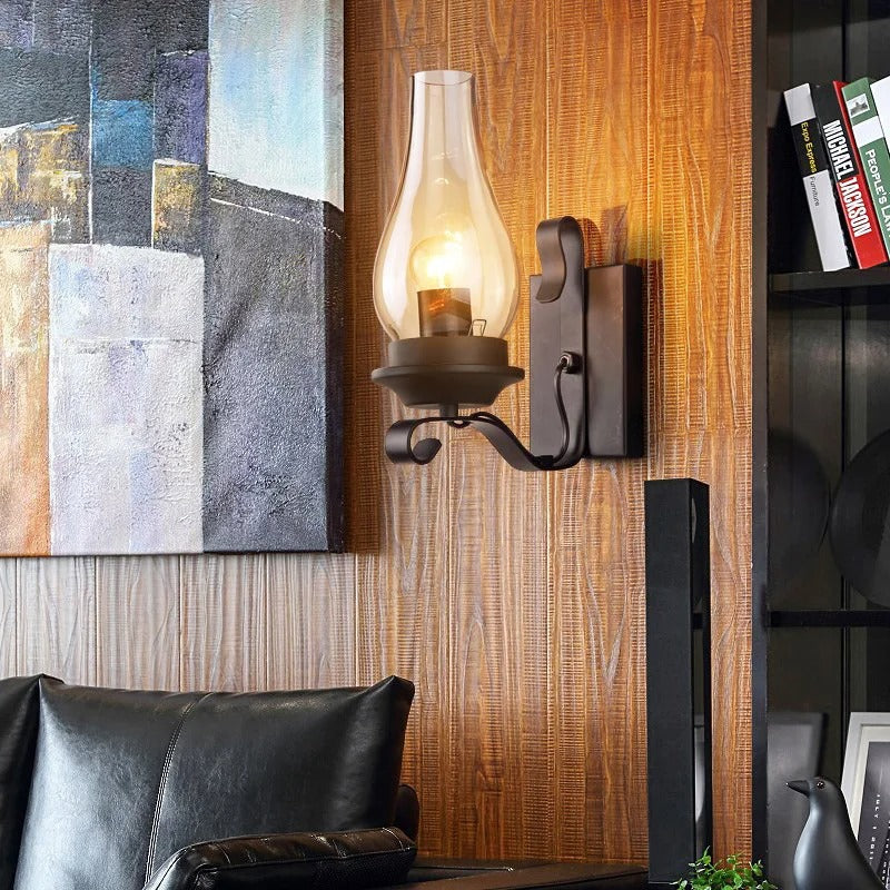 Lumea | Zwarte industriële wandlamp | Zwart