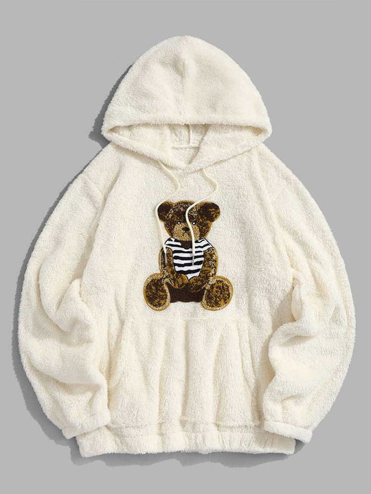 Warme fleece hoodie perfect voor koude dagen.