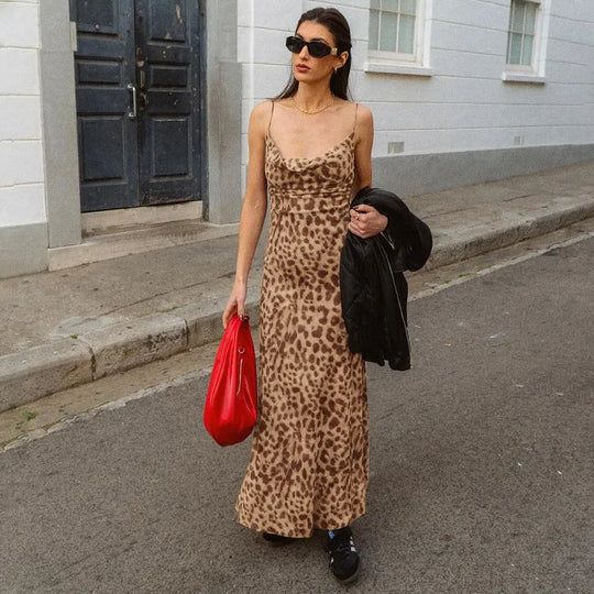 Fayen | Zomerse dames maxi-jurk met luipaardprint | Leopard