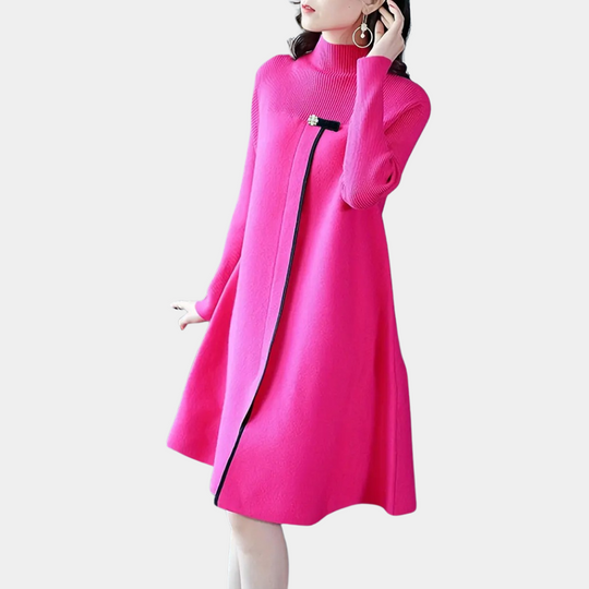 Liora | Dames Klassieke Trui Jurk | Roze